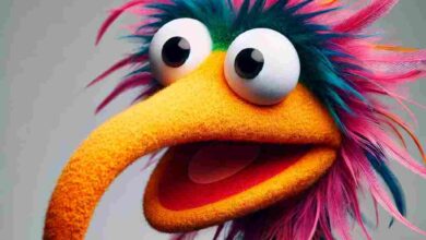 Muppet With Long Hooked Beak