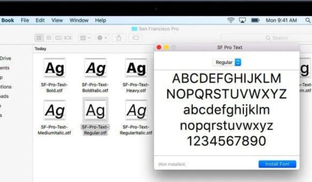 Instal Fonts on Mac